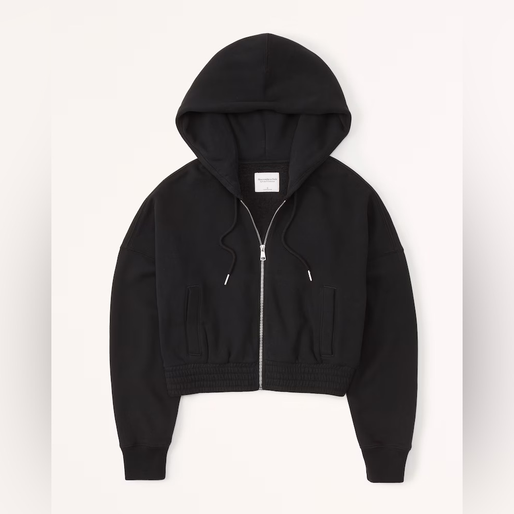 Abercrombie & Fitch Black Cropped Hoodie